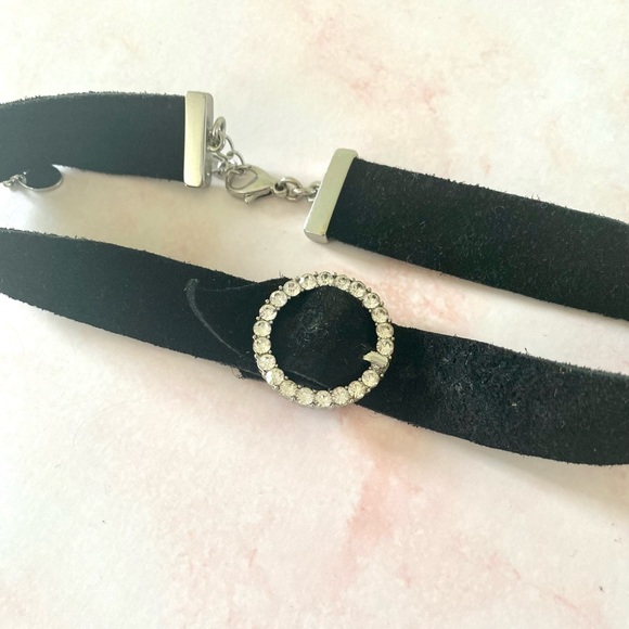 Zara Black Choker With Rhinestone Buckle - Picture 2 of 4